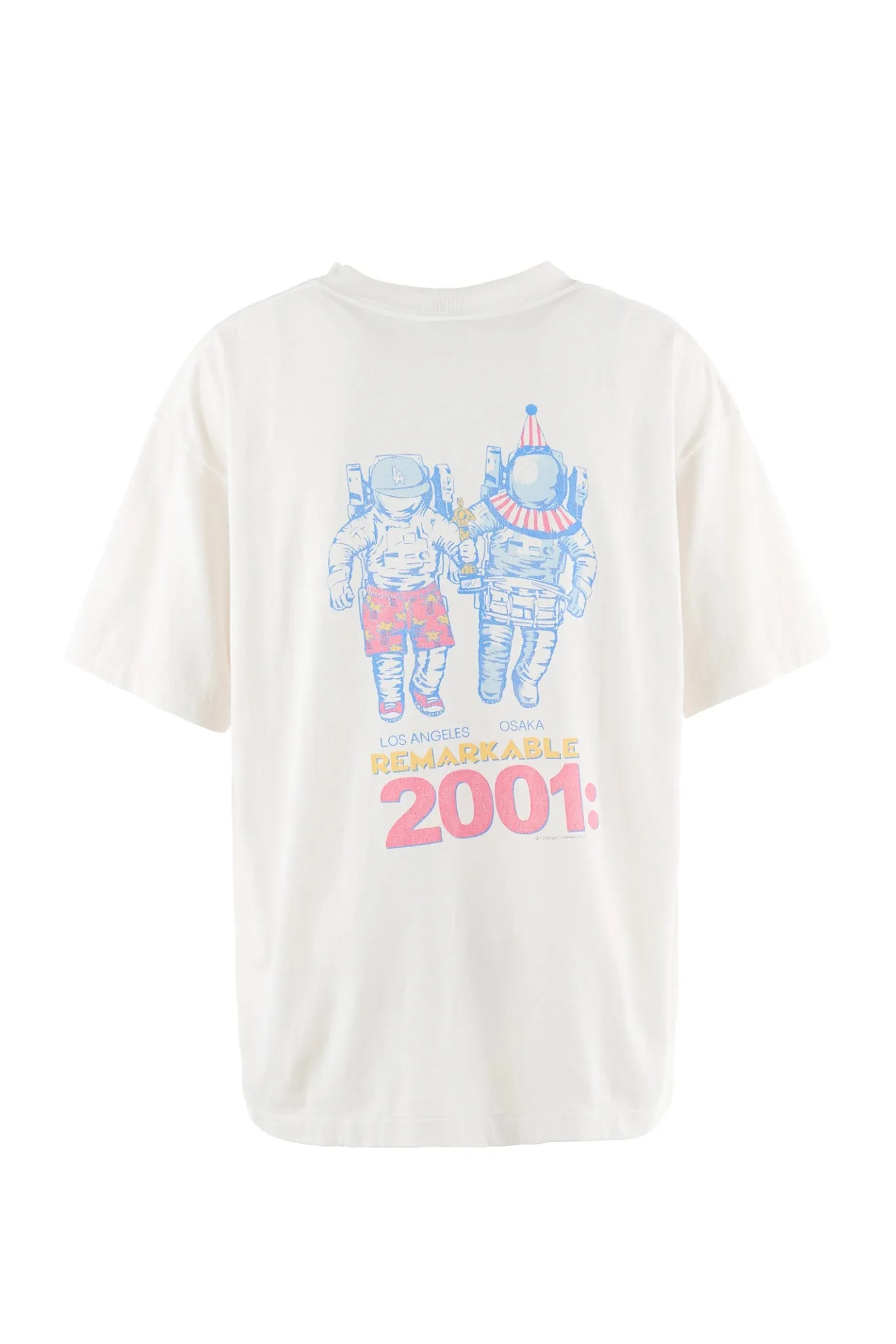 SAINT Mxxxxxx × Sean Wotherspoon SW_SS TEE/ASTRO/WHT SW joint retro enzyme-washed old tee Astronaut distressed short-sleeved off-white S-XL Correct version Customized SW joint wash water label Original development Production without looking at pictures Printing pixel level restoration Handmade acrylic ready-made clothing graffiti ink